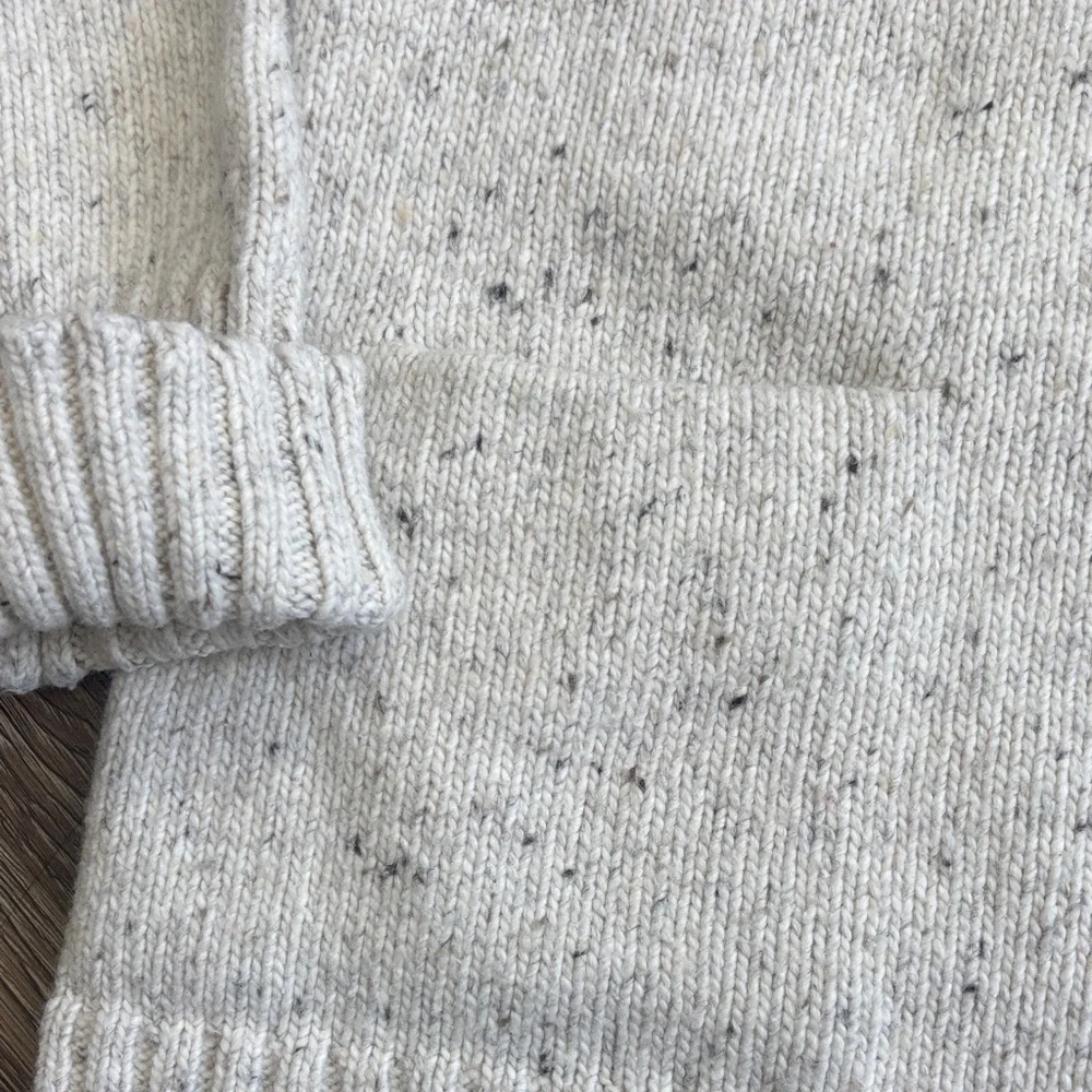 J. Jill Speckled Cream Mock Neck Sweater